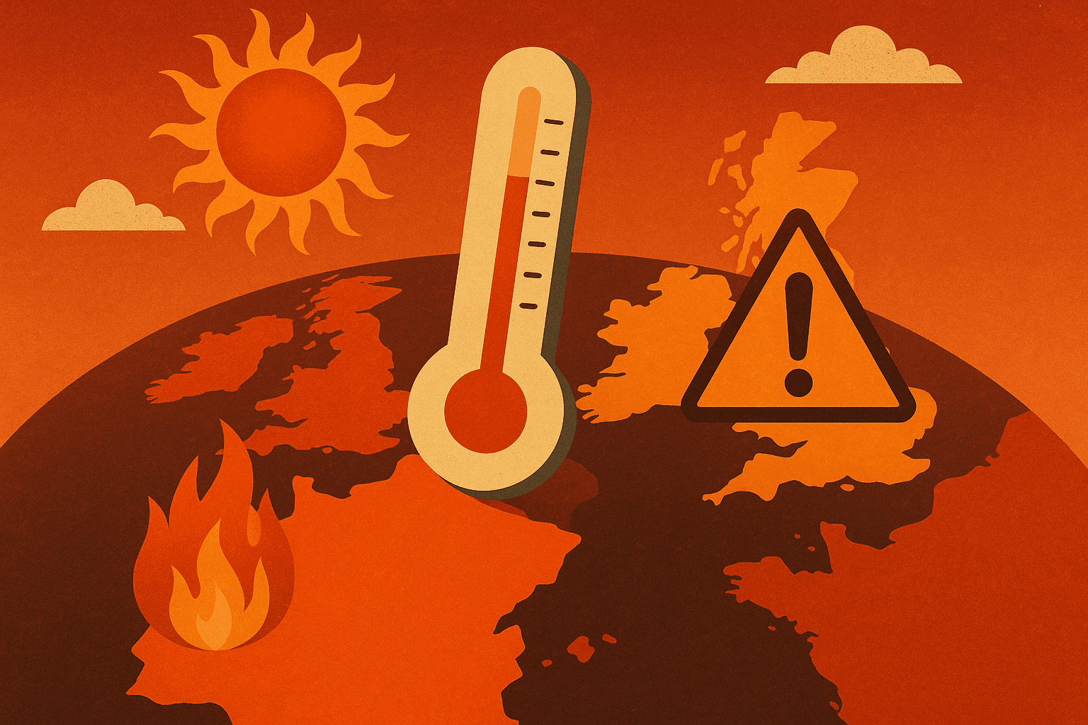 Heatwave temperature maps of Spain and UK